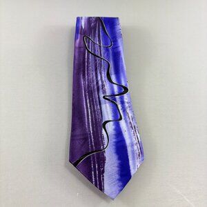 J. Garcia - Paris in the Rain Coll. 57 Purple Abstract Men's XL Tie 3 3/4" x 63"